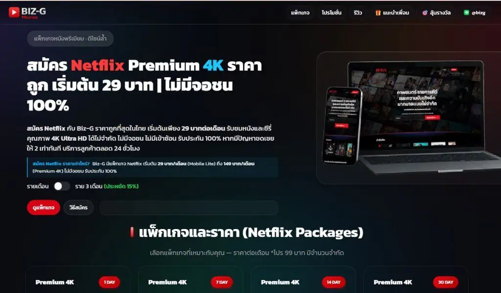 ตัวอย่างงานออกแบบเว็บไซต์ BIZ-G