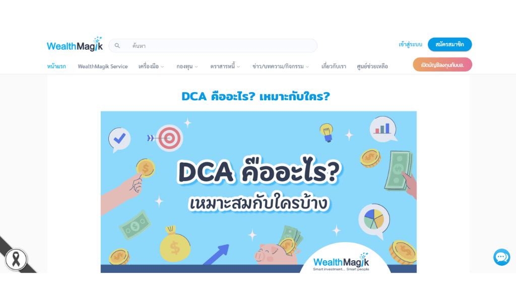 ตัวอย่างงานเขียนบทความ Wealthmagik 2 DCA คืออะไร